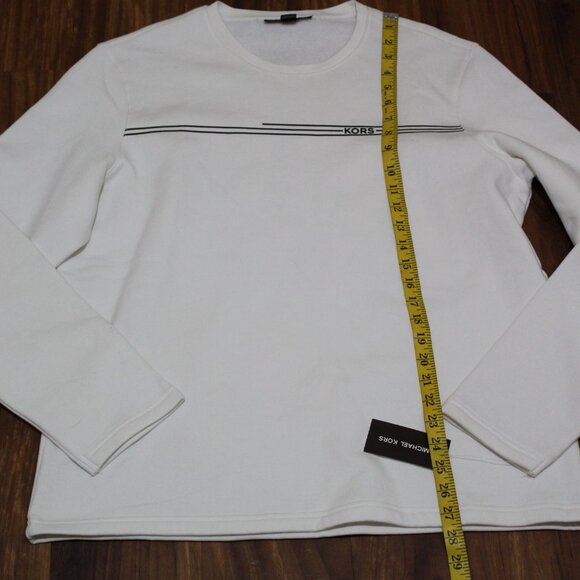 Michael Kors Sweater Men's White Large Cotton Polyester Pullover - Picture 4 of 11
